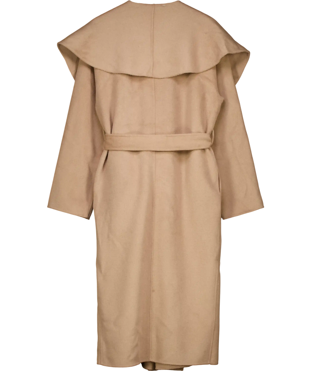 LOVER AND FRIENDS Light Camel Beige Shawl Collar Noor Coat UK S