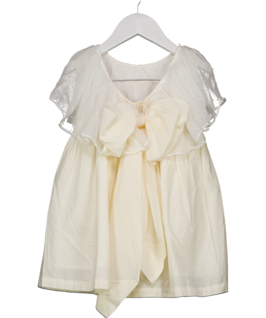 Benedita Cream Bow Back Swiss Dot Collar Dress 3 Years