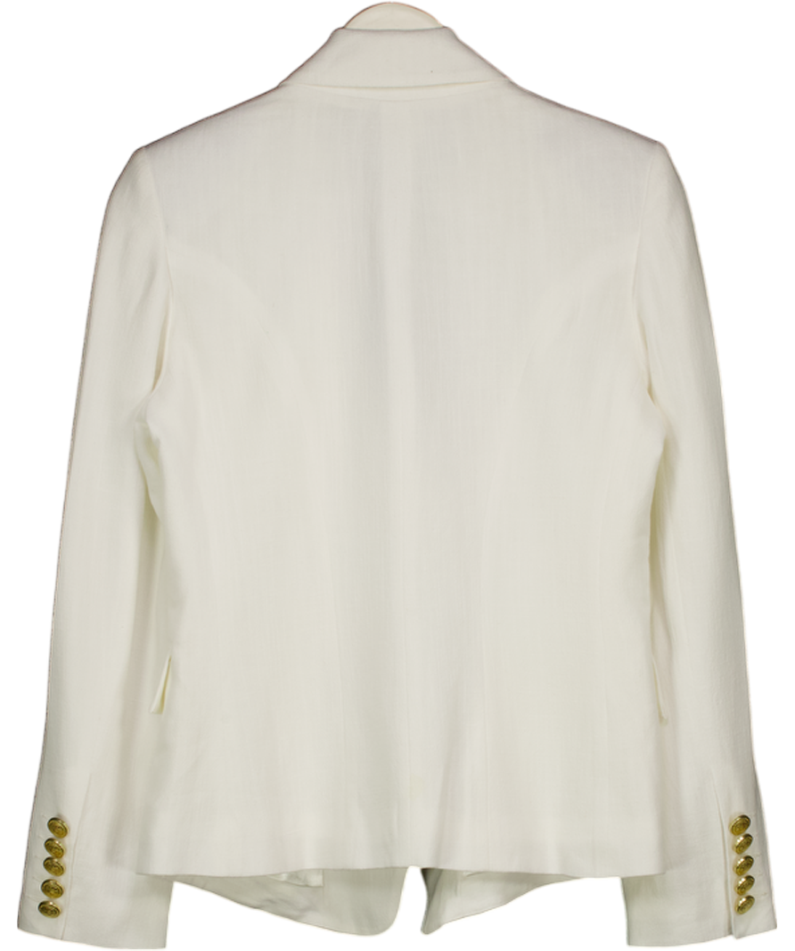 HOLLAND COOPER Double Breasted Blazer Oyster White Linen UK 10