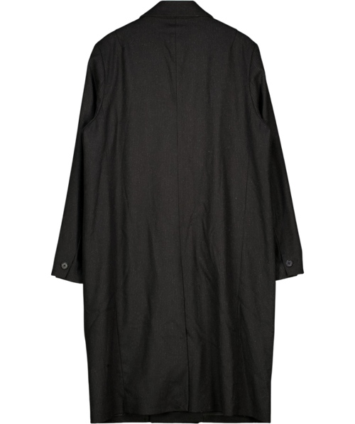 AllSaints Black Arcade Lapel-collar Relaxed-fit Wool-blend Coat UK 42" CHEST