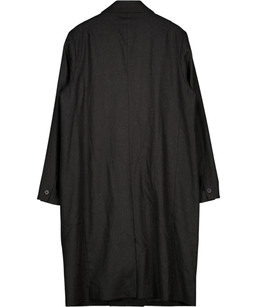 AllSaints Black Arcade Lapel-collar Relaxed-fit Wool-blend Coat UK 42" CHEST