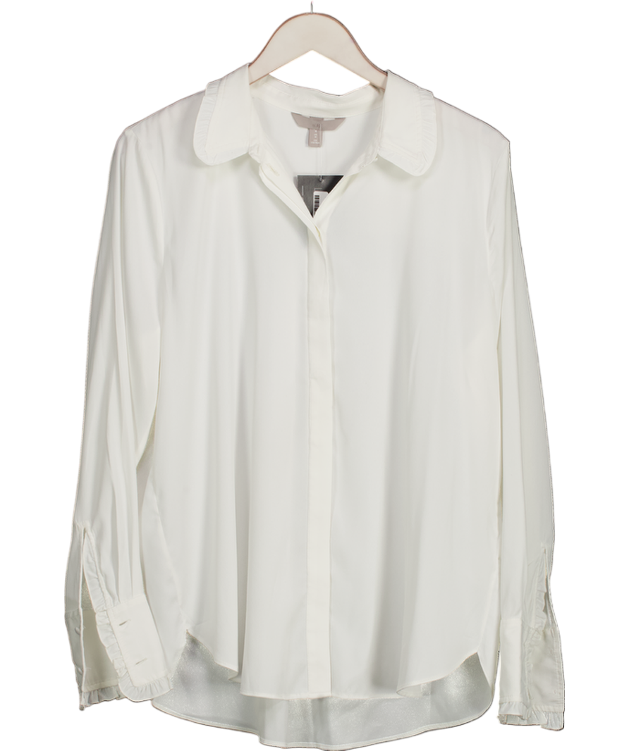 H&M Cream Frill-trimmed Blouse UK M