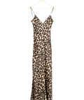 Raey Beige 100% Silk Leopard Slip Maxi Dress UK 12
