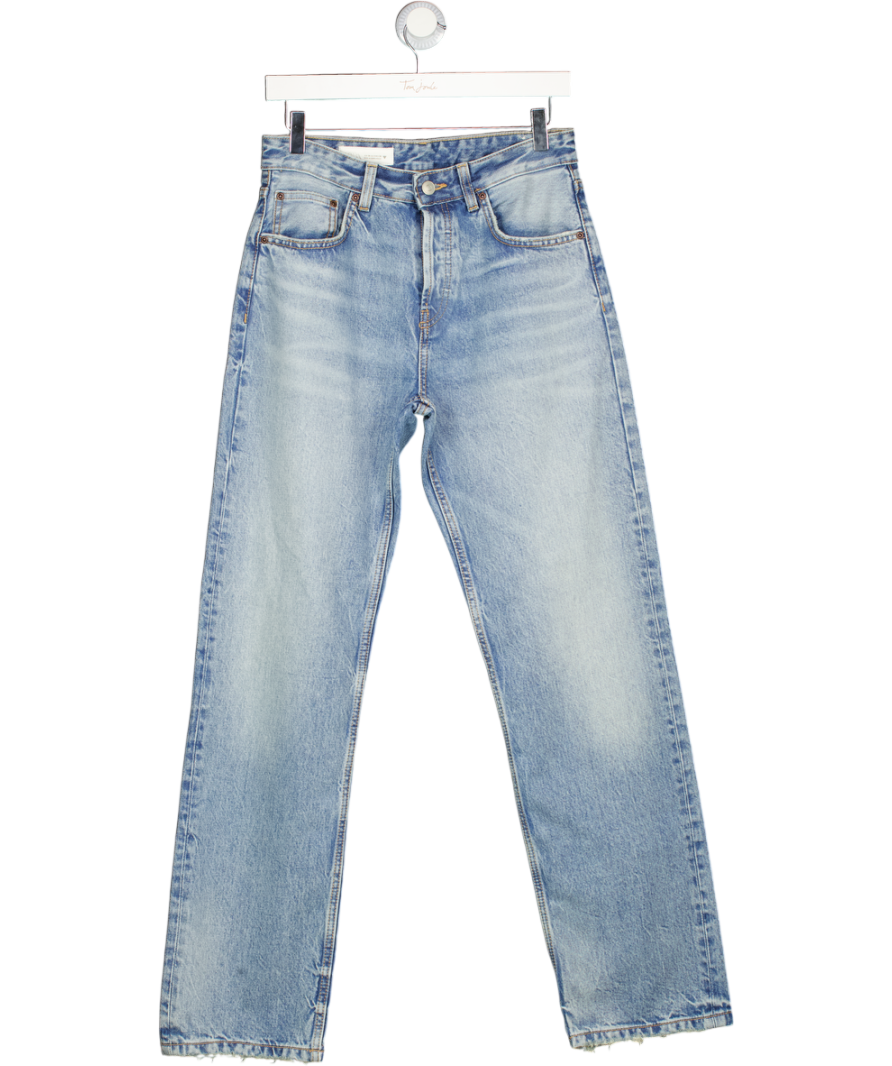 ZARA Light Blue High Waisted Straight Leg Jeans UK 8