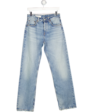 ZARA Light Blue High Waisted Straight Leg Jeans UK 8