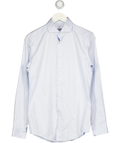 REISS Cotton-blend Jersey Cutaway-collar Shirt Slim-fit In Soft Blue UK S
