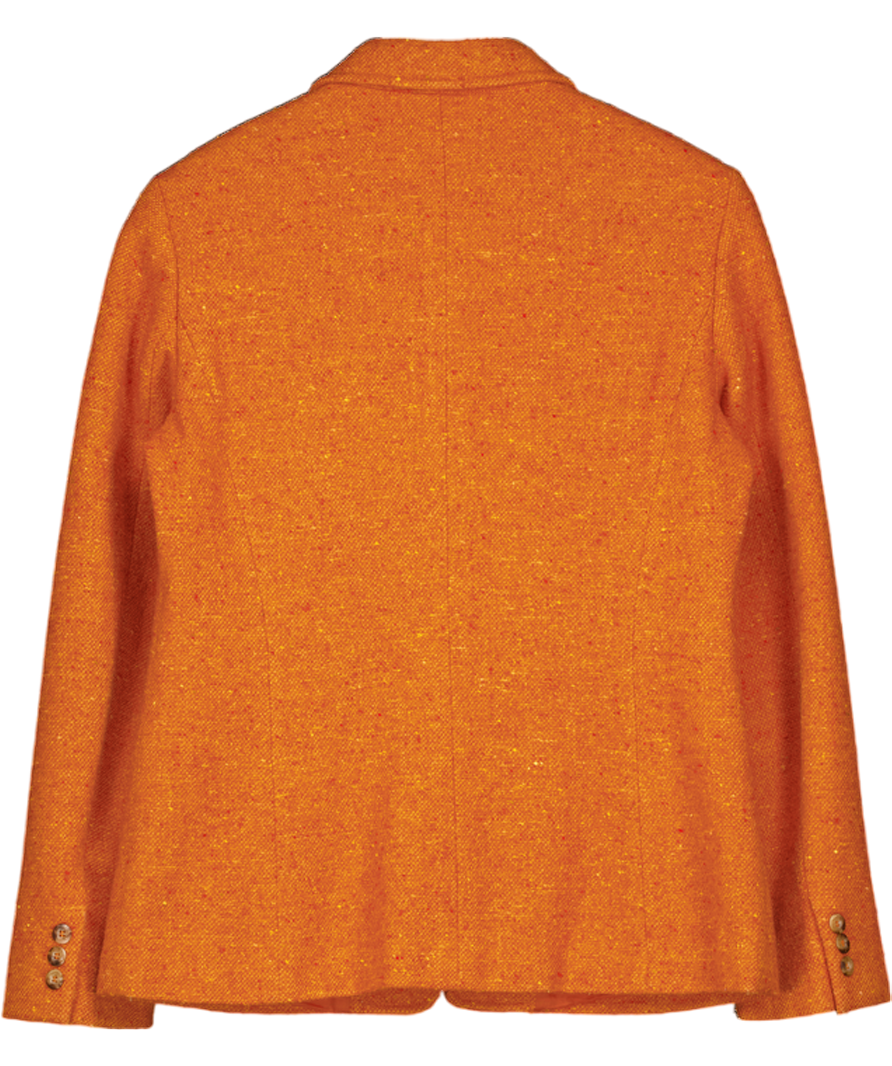 WEEKEND MAX MARA Orange Wool Blend Tweed Blazer UK 12