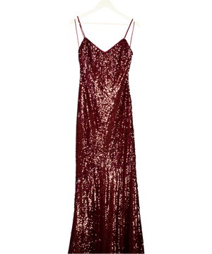 Reformation X Nara Smith Oxblood Red Sequin Drizzle Dress Us2 UK 6