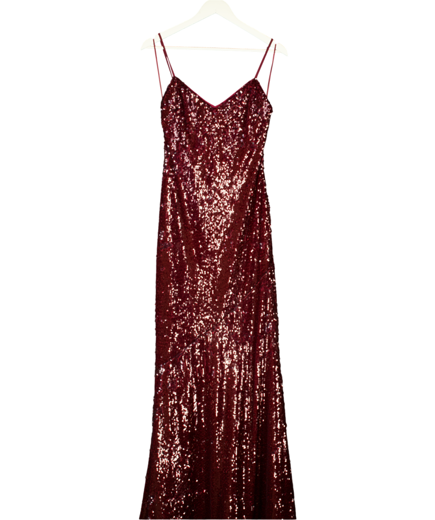 Reformation X Nara Smith Oxblood Red Sequin Drizzle Dress Us2 UK 6