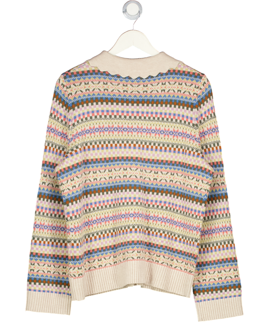 MONSOON Multicoloured Fawn Fairisle Cardigan UK M