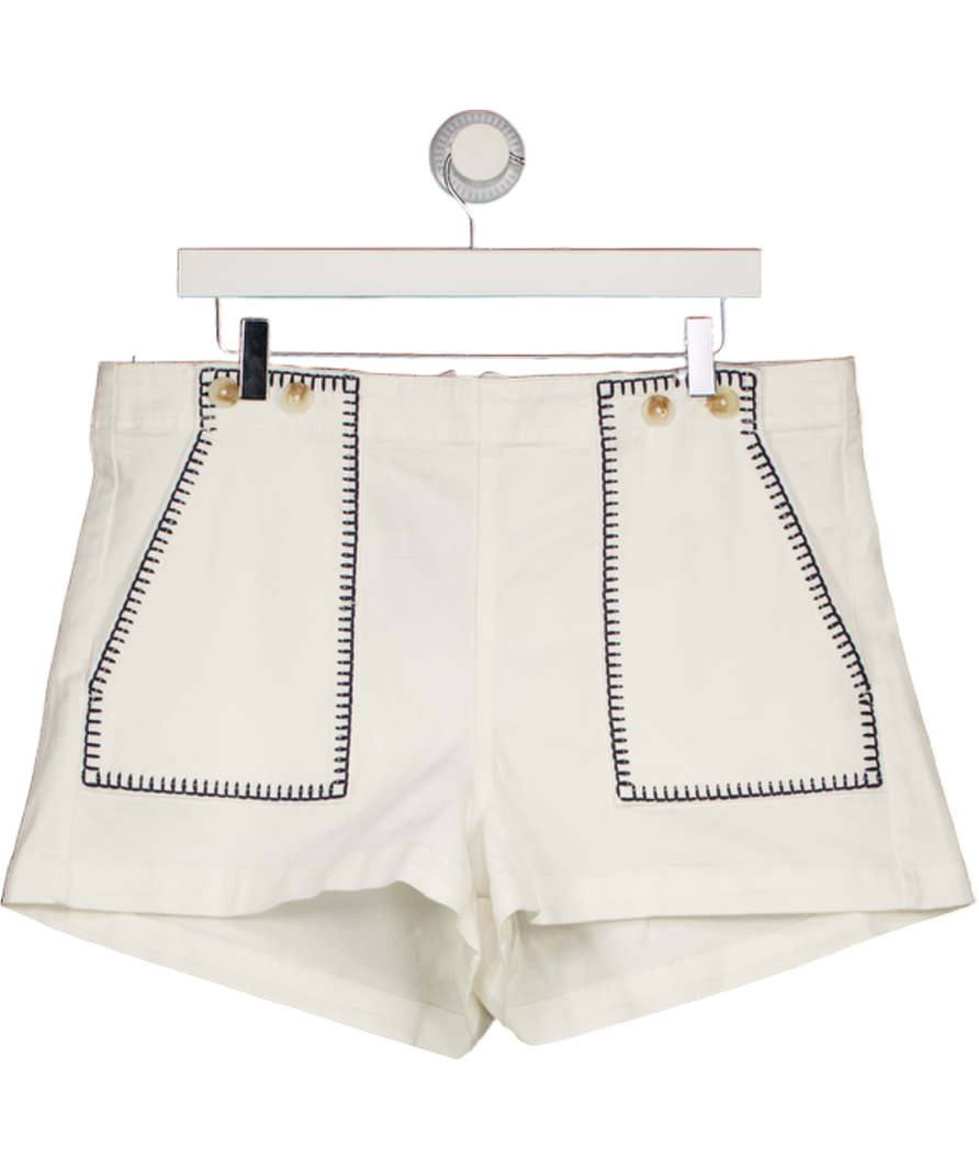 ANTHROPOLOGIE PILCRO White Kit High-rise Whipstitch Utility Shorts W33