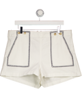 ANTHROPOLOGIE PILCRO White Kit High-rise Whipstitch Utility Shorts W33