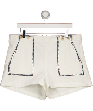 ANTHROPOLOGIE PILCRO White Kit High-rise Whipstitch Utility Shorts W33