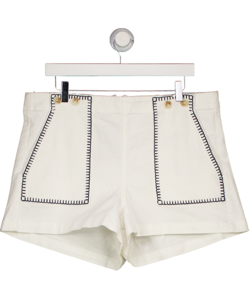 ANTHROPOLOGIE PILCRO White Kit High-rise Whipstitch Utility Shorts W33