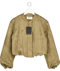 4th & Reckless Lorna Olive Green Faux Suede Bomber Jacket UK 8