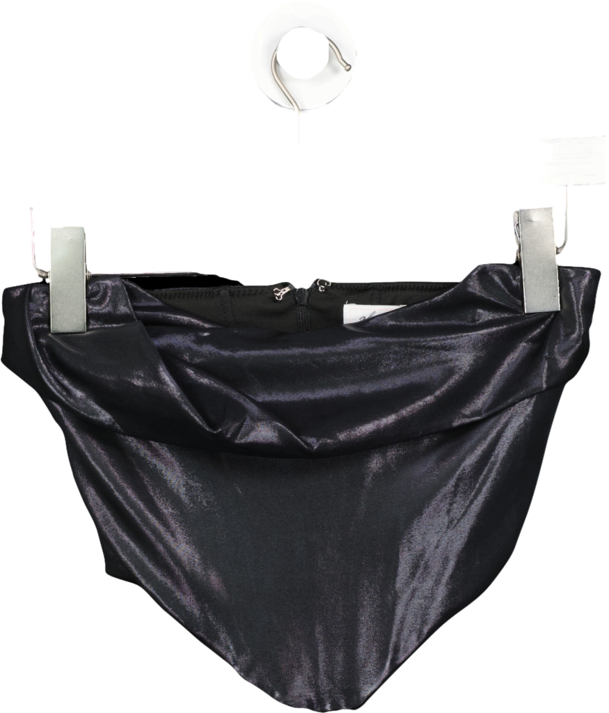 Oh Polly Black Satin Bandeau Corset Top UK 4