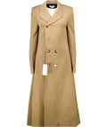 BOTTEGA VENETA Beige Double-breasted Stretch Wool Coat With Gold Hardware Detail It40 UK 8