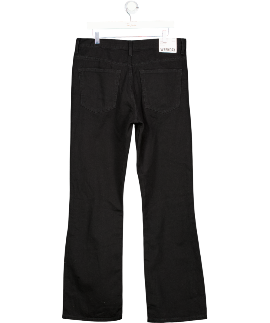 WEEKDAY Black Mercury Mid Rise Relaxed Bootcut Leg Jeans L32 W32