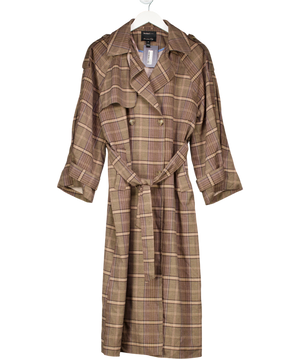 River Island Multicoloured Check Trench Coat UK XS