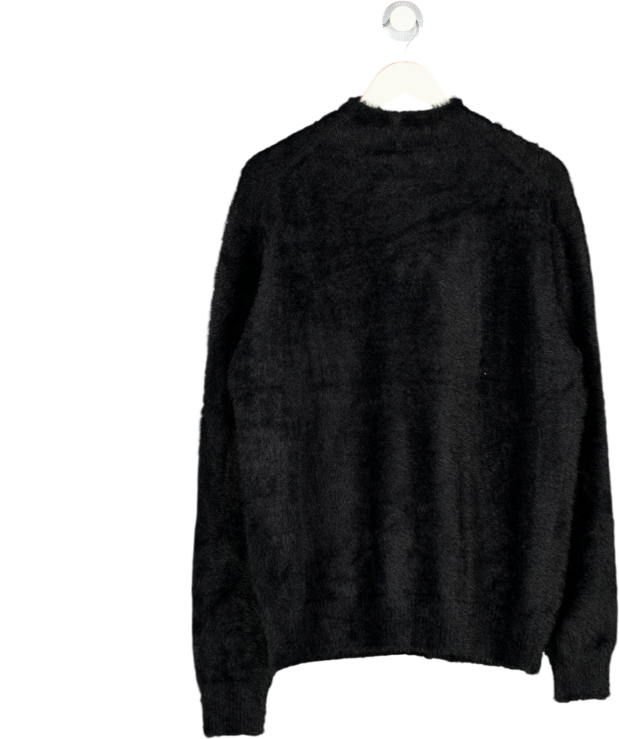 UNDER THE OCEAN Black Super Soft Faux Mink Fur Sweater UK M/L