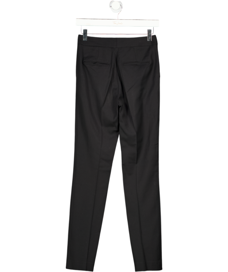 REISS Black Wool Blend Willow Tapered Tailored Trousers UK 4