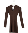 H&M Dark Brown Rib Knit Dress UK XXS