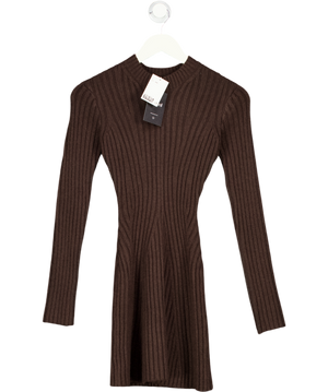 H&M Dark Brown Rib Knit Dress UK XXS