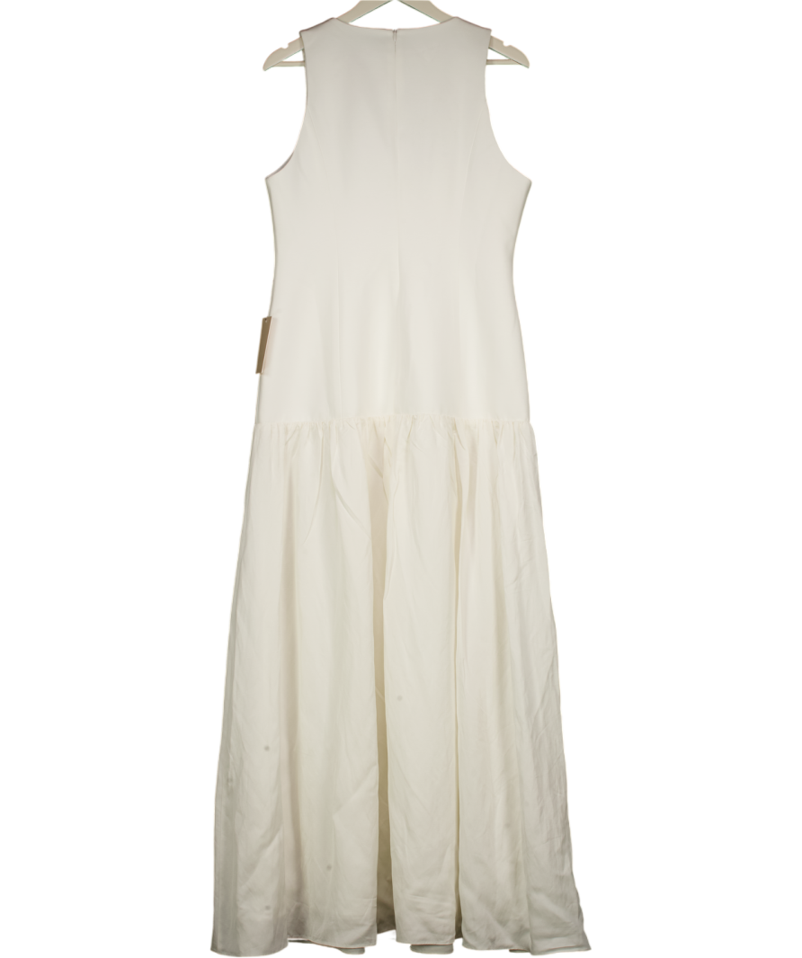 ODDMUSE Cream Linen Mix Dropped Waist Maxi Dress UK XL