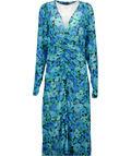 ROTATE BIRGER CHRISTENSEN Blue Floral-print Chiffon Maxi Dress UK 10