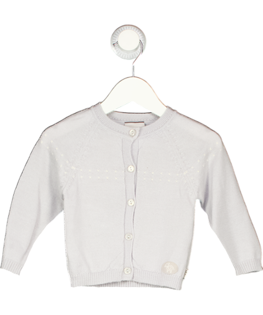 LILLELAM Blue Thin Merino Wool Cardigan 6-9 Months