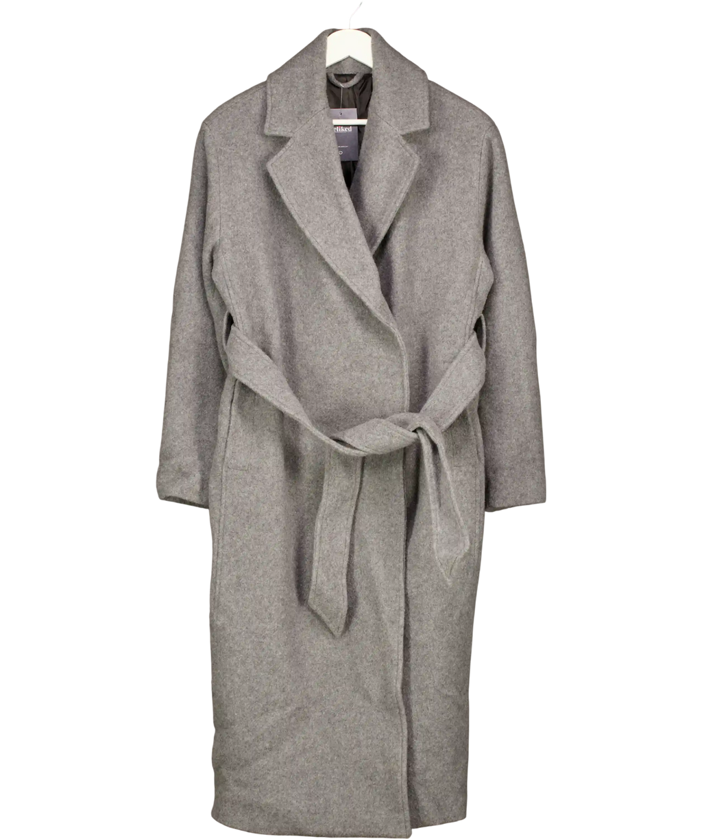 & OTHER STORIES Grey Belted Wool Coat UK S