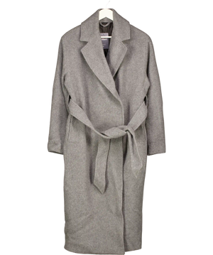 & OTHER STORIES Grey Belted Wool Coat UK S