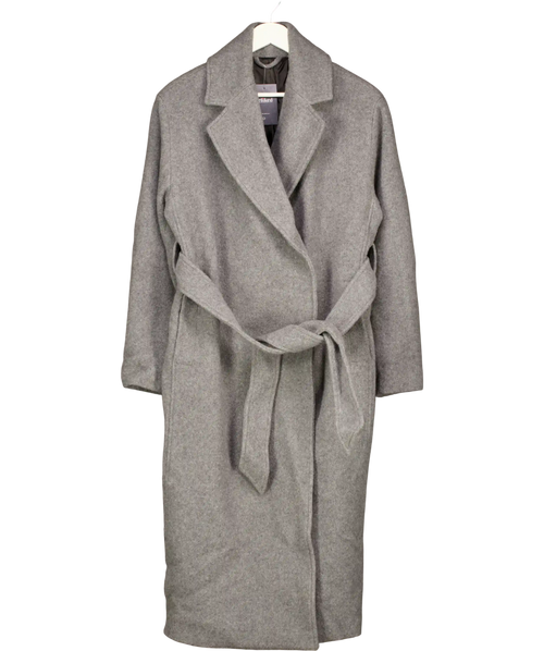 & OTHER STORIES Grey Belted Wool Coat UK S