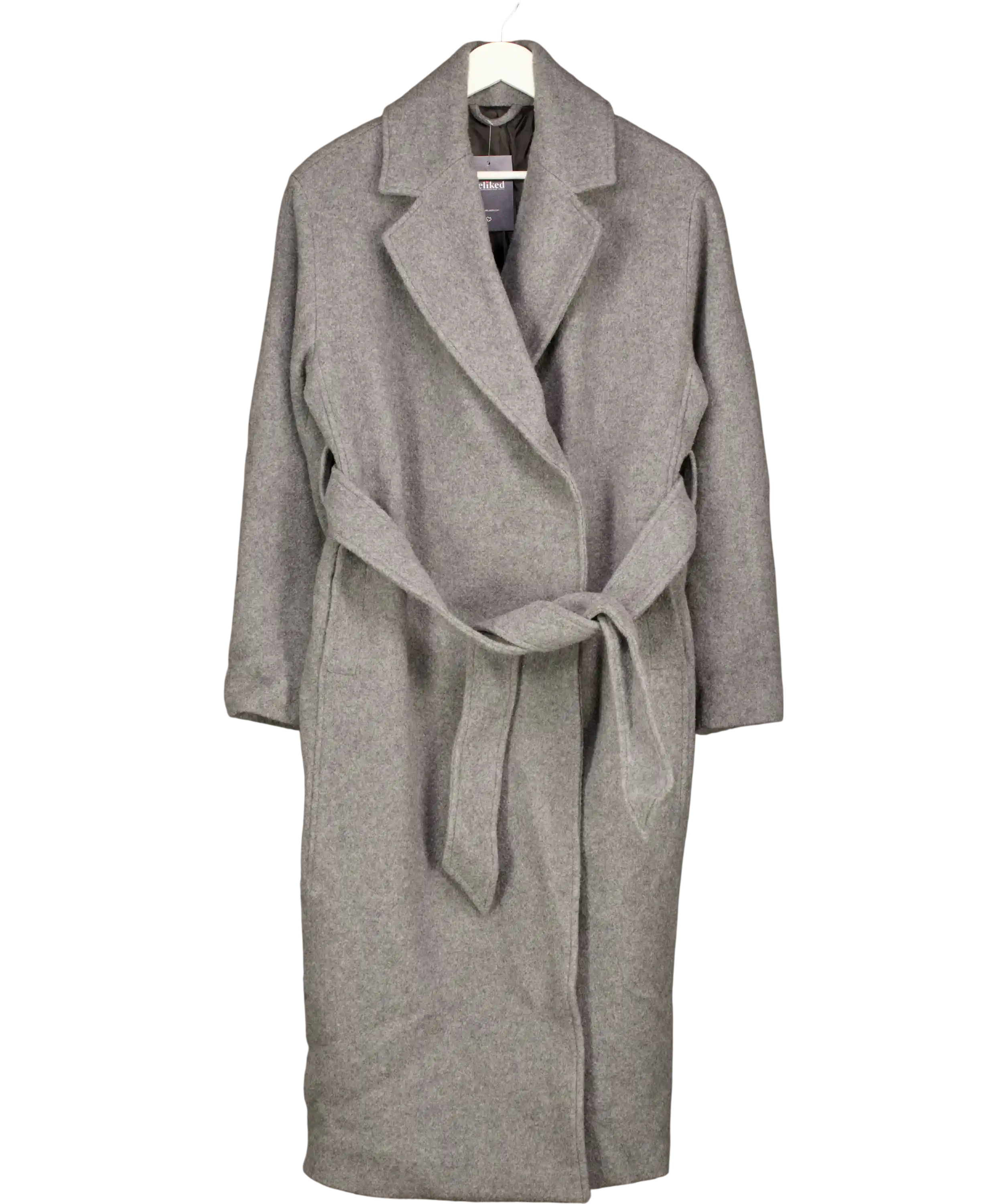 & OTHER STORIES Grey Belted Wool Coat UK S