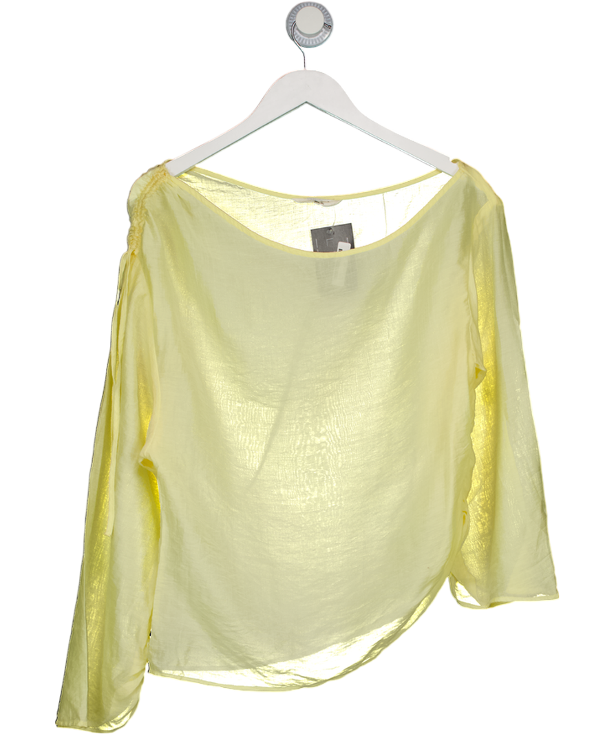 lounge Yellow Asymmetric Chiffon Top UK 12