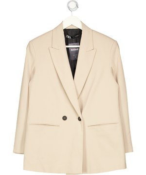 ZARA Beige Double Beasted Blazer UK XS