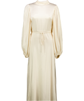 SHONA JOY La Lune Cream Satin High Neck Open Back Maxi Dress UK 10