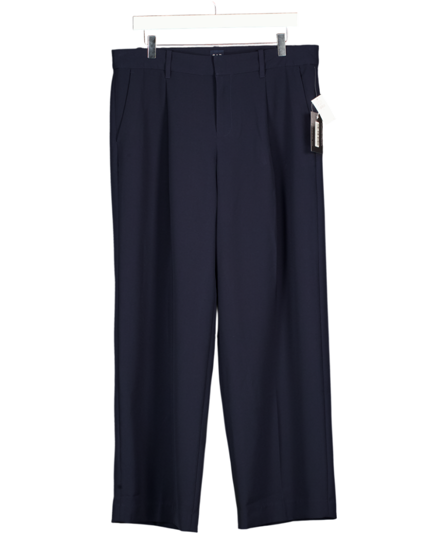 GAP Navy Blue 365 Low Waisted Pleated Wide-leg Trousers UK 10