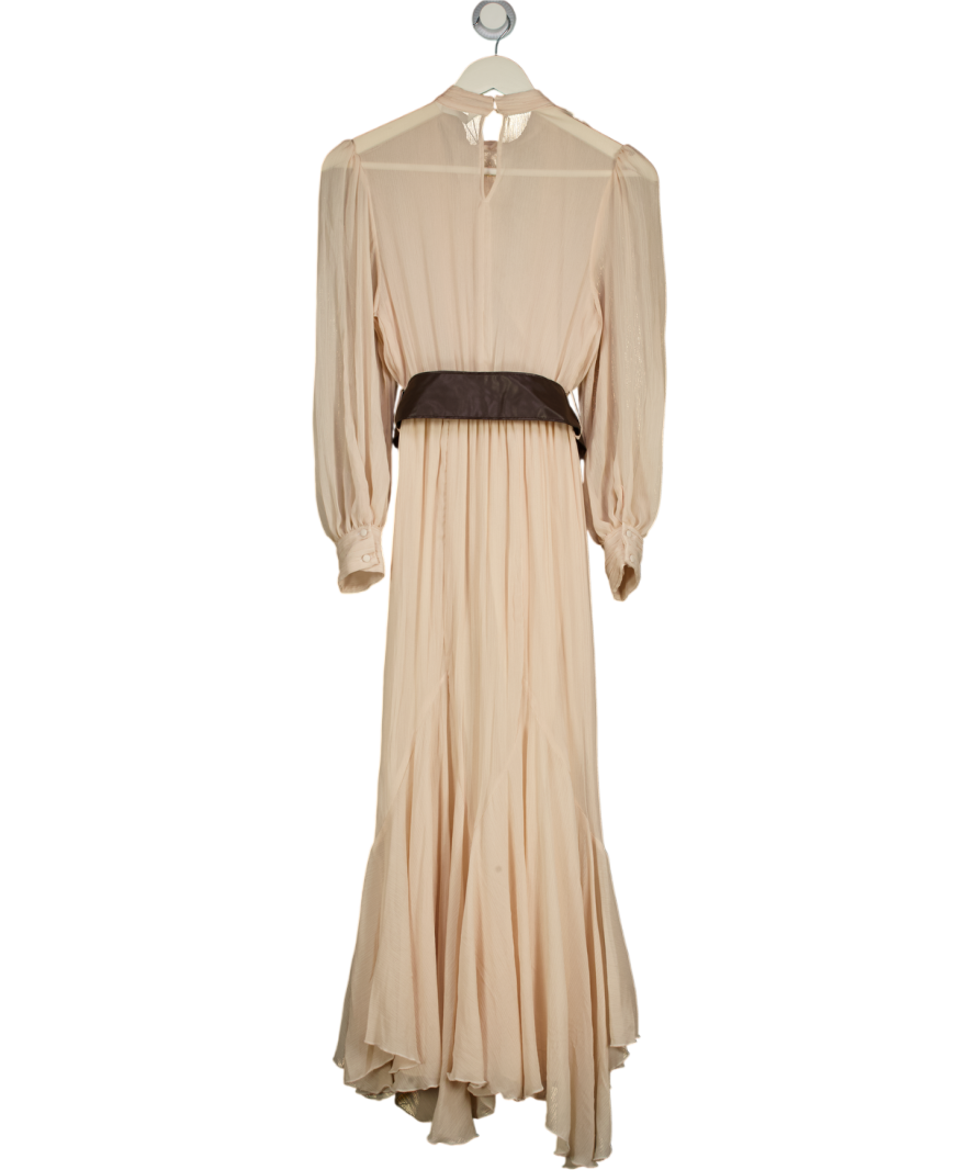ZARA Cream Lace Front Chiffon Dress UK XS
