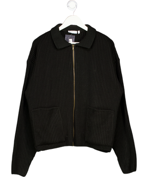 Brother and Kin Black Stack Knit Zip Up UK M
