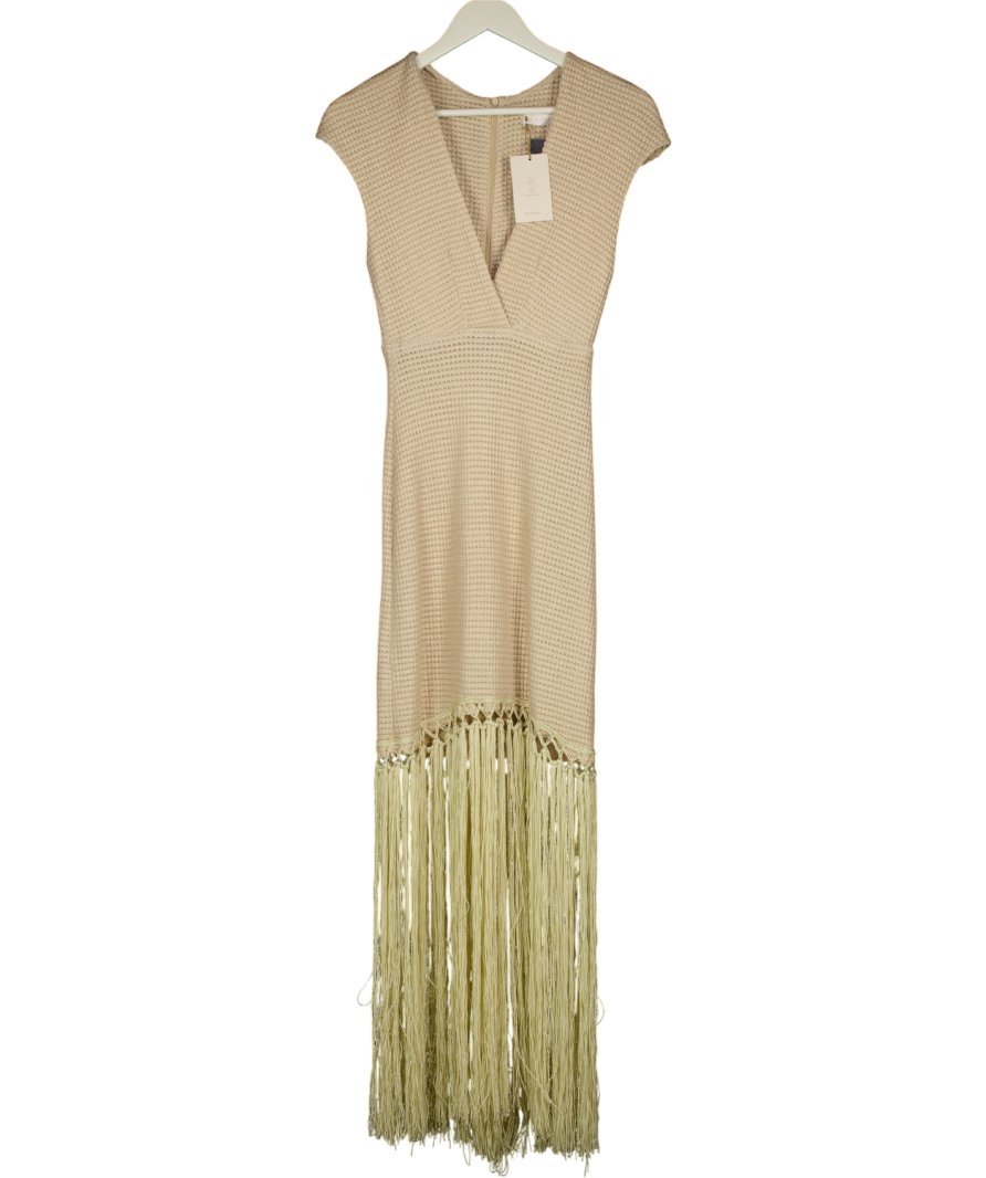 KA'IMIMA Metallic Beige Iris Dress UK S