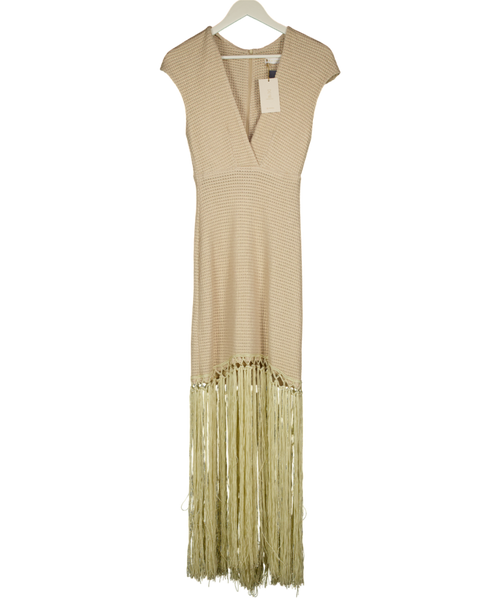KA'IMIMA Metallic Beige Iris Dress UK S