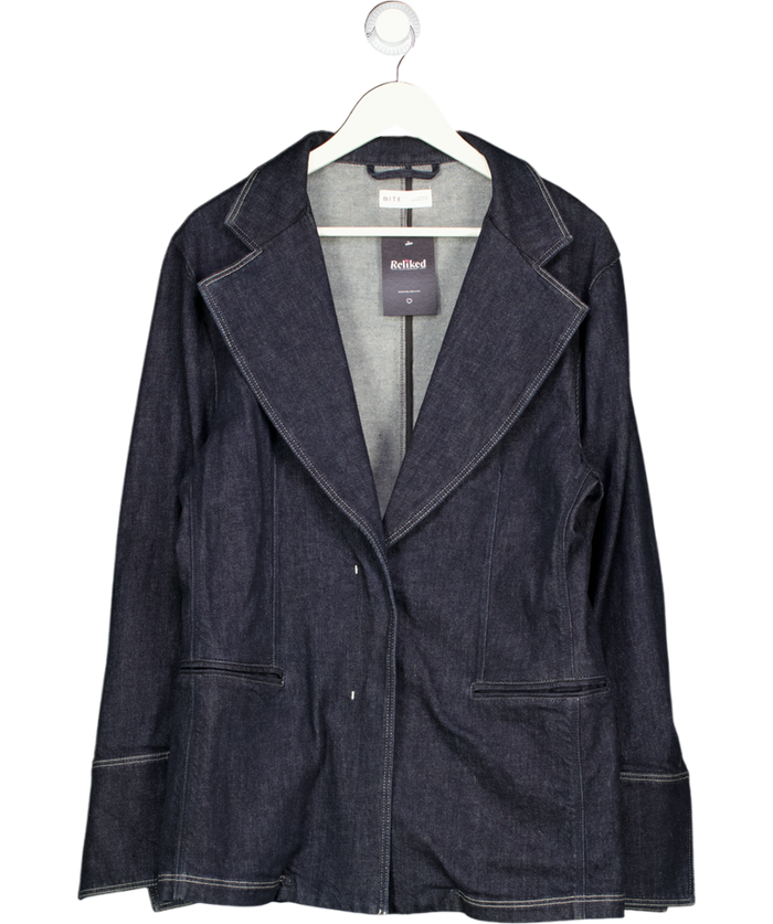 BITE STUDIOS Dark Blue Oversize Denim Blazer UK 10