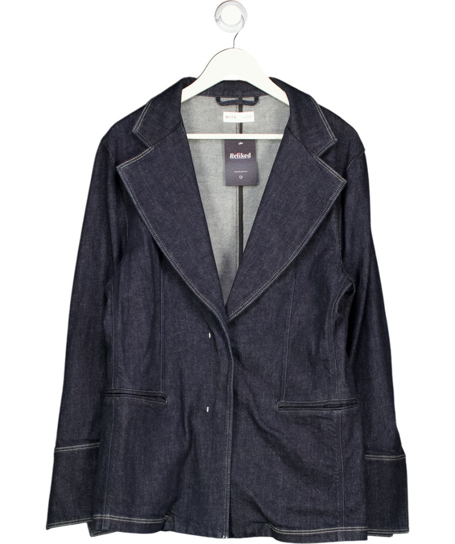BITE STUDIOS Dark Blue Oversize Denim Blazer UK 10