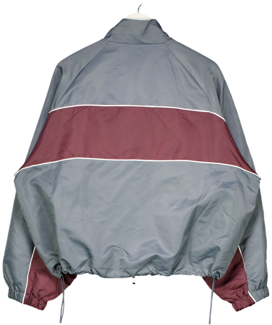 The Frankie Shop Grey & Burgundy Colorblock Track Jacket UK XS/S