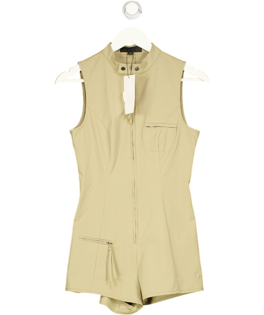 ZARA Beige Zip Short Jumpsuit UK S