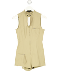 ZARA Beige Zip Short Jumpsuit UK S