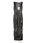 House of CB Sahara Black Vegan Leather Maxi Dress - Plus Cup UK S
