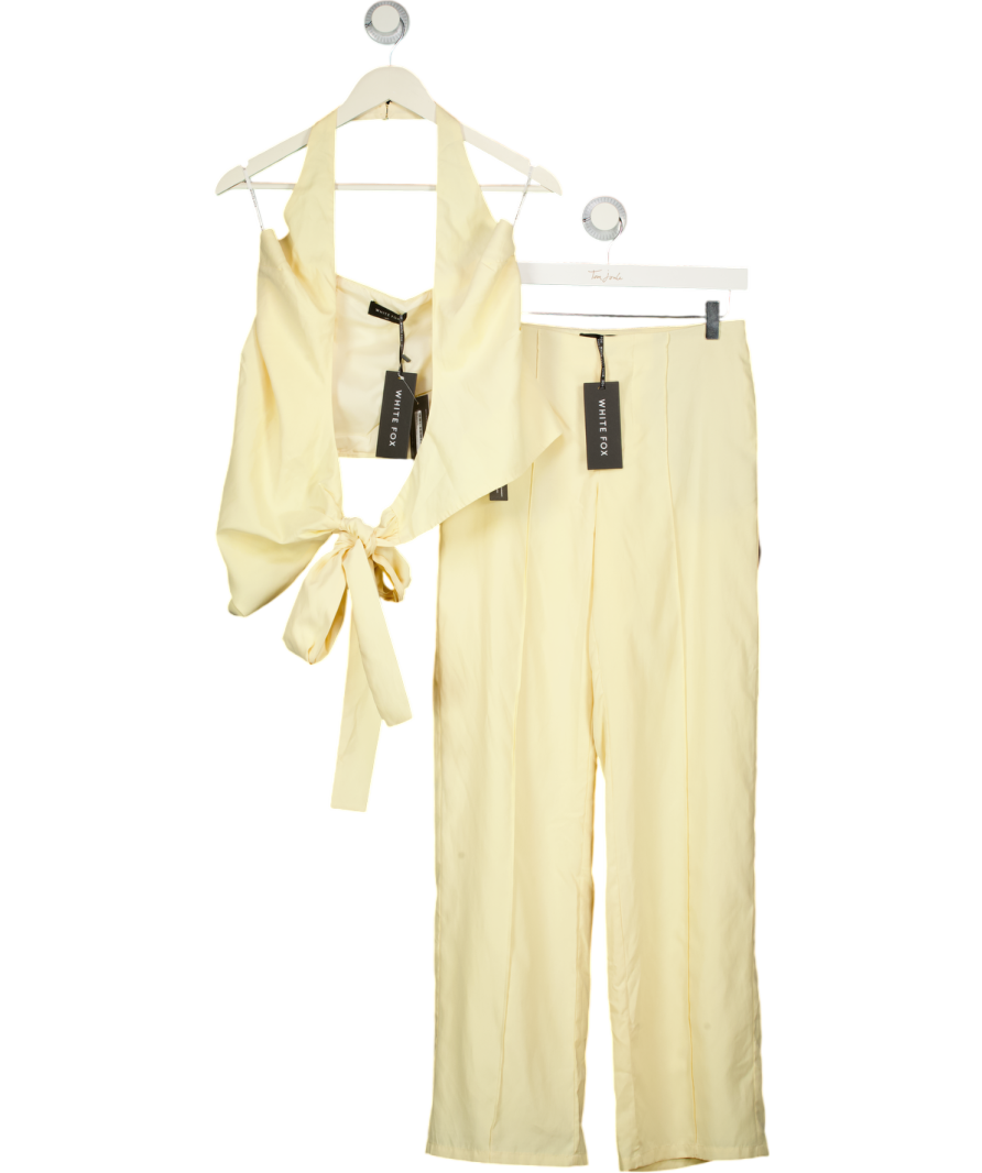WHITE FOX Yellow Fun In The Sun Hatler Top And Trouser Set UK XS