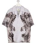 fenG CHen WANG Blue Printed Oversized Short Sleeve Shirt UK L